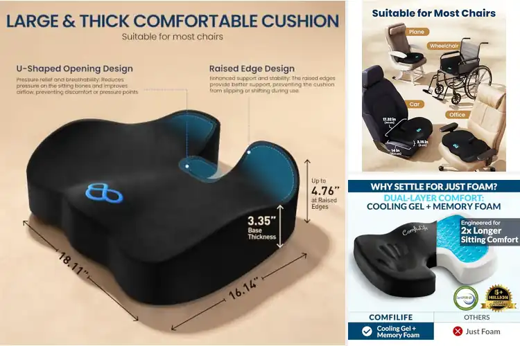Detailed view of Best Coccyx Cushions For Back Pain Relief
