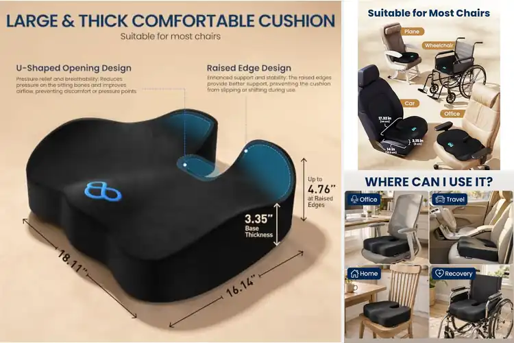 Detailed view of Best Ergonomic Seat Cushions For Office Chairs
