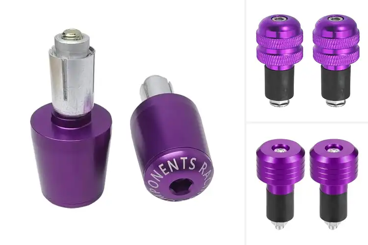 Detailed view of Best Purple Motorcycle Handlebar End Caps